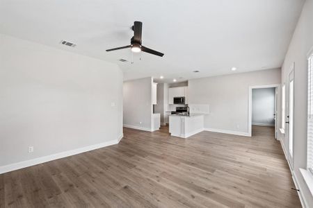 View living room and dining room.