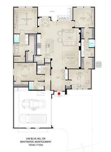 Check out the 3/4 bedrooms with 3 full bathrooms floor plan.