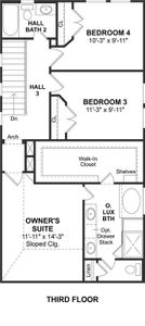 The Jefferson II floor plan by K. Hovnanian Homes. 3rd Floor shown. *Prices, plans, dimensions, features, specifications, materials, and availability of homes or communities are subject to change without notice or obligation.