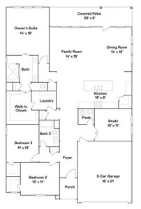 Open and Spacious One Story Cabot Plan