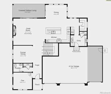 Structural options added include: unfinished basement, covered outdoor living, 4 car garage, fireplace, walk in shower in Primary Suite