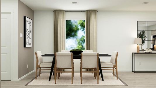 Dining space featuring light hardwood / wood-style floors