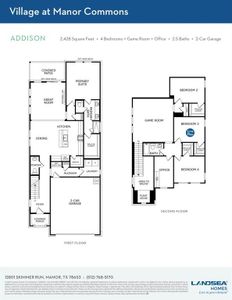 New construction Single-Family house 12416 Sea Gull Way, Manor, TX 78653 Addison Plan- photo 1 1
