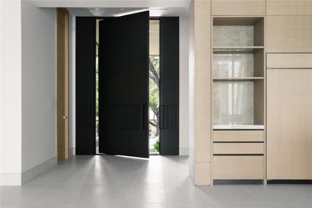 Massive steel door provides privacy