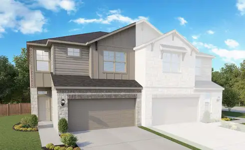 New construction Single-Family house 7208-A Grenadine Bloom Bend, Del Valle, TX 78617 Townhome Series - Acadia E- photo 0 0