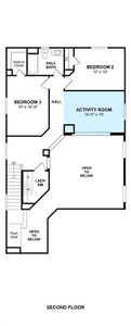 The Darlington II floor plan by K. Hovnanian® Homes. 2nd Floor shown. *Prices, plans, dimensions, features, specifications, materials, and availability of homes or communities are subject to change without notice or obligation.