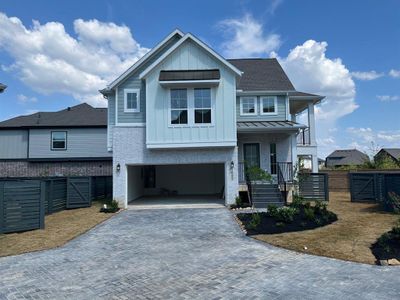 New construction Single-Family house 15142 Post Oak Falls Drive, Cypress, TX 77433 Oakdale - Courtyard Collection- photo 0