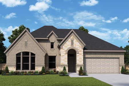 New construction Single-Family house 231 Sunrise Canvas Drive, Willis, TX 77318 The Bluffwood- photo 0