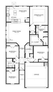 The Wilson Floor Plan features 4 bedrooms, 2 full baths and over 1700 sqft of living space.