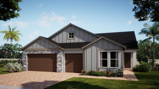 Modern Farmhouse Elevation | Longleaf | Country Club Estates | New Homes in Palm Bay, FL | Landsea Homes