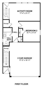 The Radcliffe II floor plan by K. Hovnanian Homes. 1st Floor shown. *Prices, plans, dimensions, features, specifications, materials, and availability of homes or communities are subject to change without notice or obligation.