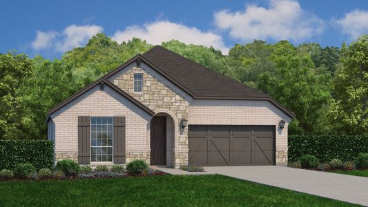 Plan 1522 Elevation B with Stone by American Legend Homes