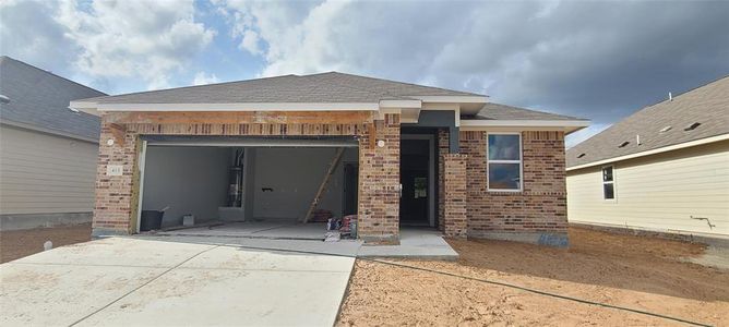 New construction Single-Family house 415 Palo Brea Loop, Hutto, TX 78634 Brodie Homeplan- photo 0