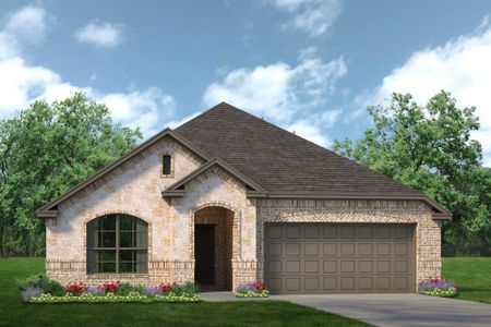 Elevation A with Stone | Concept 2186 at Silo Mills - Select Series in Joshua, TX by Landsea Homes