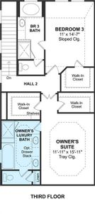 The Radcliffe II floor plan by K. Hovnanian Homes. 3rd Floor shown. *Prices, plans, dimensions, features, specifications, materials, and availability of homes or communities are subject to change without notice or obligation.