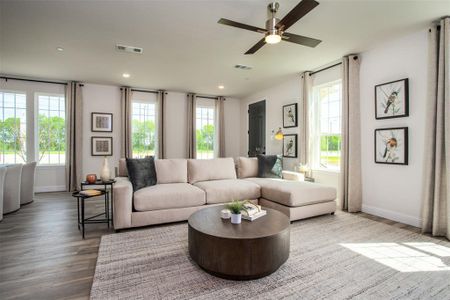 Light filled and full of style, this beautiful family room is a dream come true!