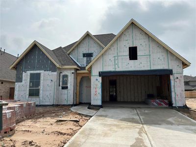 New construction Single-Family house 7622 Zinnia Blossom Lane, Katy, TX 77493 Brentwood Plan- photo 0