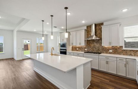 Spacious kitchen with oversized island *real home pictured