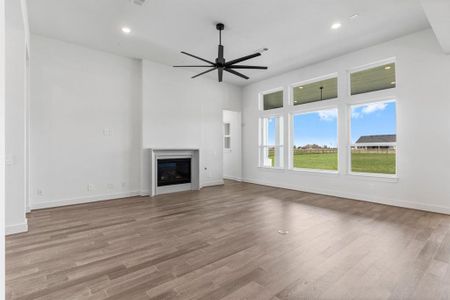 Family Room with Engineered Hardwood Flooring