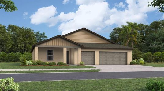New construction Single-Family house 13055 Violet Flame Avenue, Wimauma, FL 33598 Santa Fe- photo 0