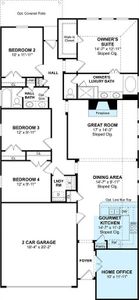 The Auburn floor plan by K. Hovnanian® Homes. 1st Floor shown. *Prices, plans, dimensions, features, specifications, materials, and availability of homes or communities are subject to change without notice or obligation.