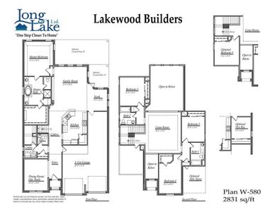 Plan 580 features 4 bedrooms, 3 baths, 1 half bath and over 2,800 square feet of living space.