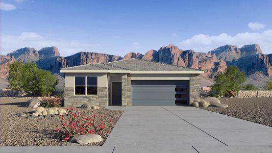 New construction Single-Family house 18644 W Desert Hollow Drive, Wittmann, AZ 85361 Dove- photo 0