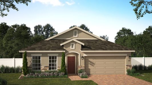 Elevation 2 with Optional Stone | Kensington Flex | Trinity Place | New Homes In St. Cloud, FL | Landsea Homes