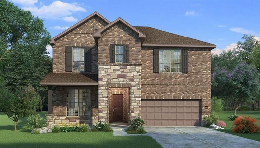 New construction Single-Family house 21322 Fresno Brook Circle, Tomball, TX 77377 Hemlock II W- photo 0