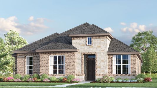 Elevation E with Stone | Concept 2129 at Redden Farms - Classic Series in Midlothian, TX by Landsea Homes