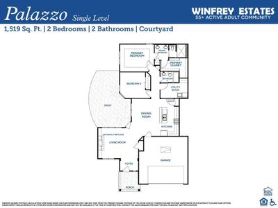 The Palazzo's layout is designed to provide comfort and convenience.  Finished square footage calculations were made based on plan dimensions only and may vary from the finished square footage of the house built.  Finished square footage varies based on elevation styles and plan options.