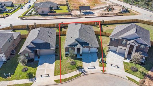 Amazing aerial shot of this gorgeous KB Home home situated on a large lot with NO REAR NEIGHBORS. Featuring lush landscaping, well manicured front lawn and a wonderful back.