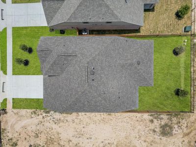 This aerial view of your home shows the amazing view of your lot.