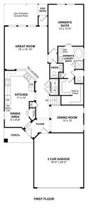 The Wilmington II floor plan by K. Hovnanian Homes. 1st Floor shown. *Prices, plans, dimensions, features, specifications, materials, and availability of homes or communities are subject to change without notice or obligation.
