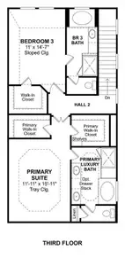 The Radcliffe II floor plan by K. Hovnanian Homes. 3rd Floor shown. *Prices, plans, dimensions, features, specifications, materials, and availability of homes or communities are subject to change without notice or obligation.