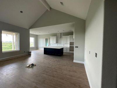 Family room into kitchen area