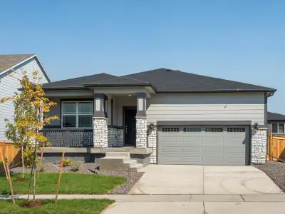 The Byers floorplan exterior image taken at a Meritage Homes community in Commerce City, CO.