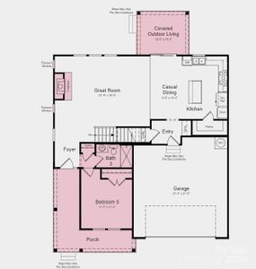 Structural options added include; Fireplace, 5th bedroom and full bath with standup shower, transom windows at great room, and covered outdoor patio.