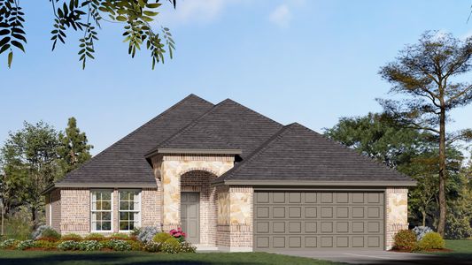 Elevation A with Stone | Concept 1849 at Silo Mills - Select Series in Joshua, TX by Landsea Homes