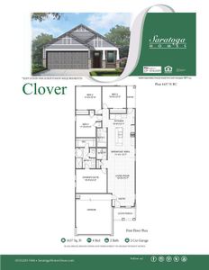 Explore the spacious layout of the Clover home plan, featuring 1,637 sq. ft. of living space, 4 bedrooms, and 2 bathrooms. The open-concept living area flows effortlessly from the kitchen to the living room and breakfast area, perfect for both daily living and entertaining. A private owner's suite with an en-suite bathroom ensures comfort and relaxation, while the additional bedrooms offer versatility for families or guests. The covered porch and 2-car garage add extra convenience to this beautiful design.