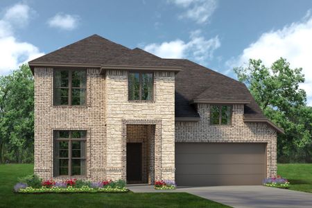 Elevation B with Stone | Concept 2440 at Silo Mills - Select Series in Joshua, TX by Landsea Homes