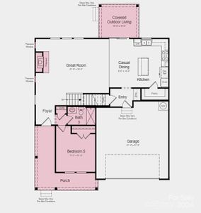 Structural options added include; Fireplace, 5th bedroom and full bath with stand-up shower, gourmet kitchen, transom windows in gathering room, tray ceilings in primary suite, and covered patio.