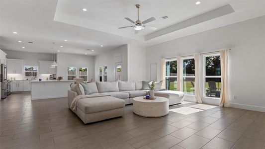 Spacious living room with natural light