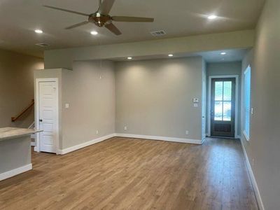 Open floor plan with a large dining area