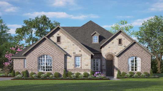 Elevation B with Stone | Concept 2555 at Massey Meadows in Midlothian, TX by Landsea Homes