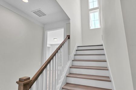Stairs to Main Living ~ Reverse Floor Plan