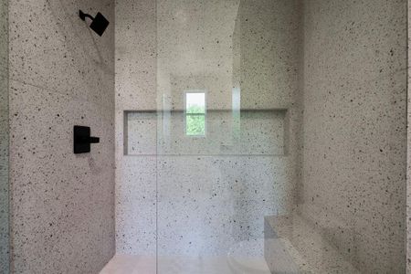 Large glass enclosed primary shower