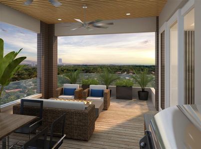 Oversized terrace affords exceptional outdoor living and entertainment, with optional outdoor kitchen.