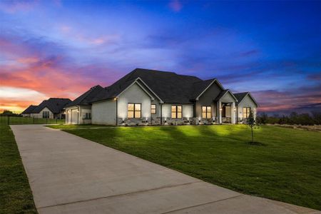 Front of house at dusk