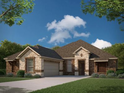 Elevation B with Stone | Concept 2404 at Redden Farms - Signature Series in Midlothian, TX by Landsea Homes